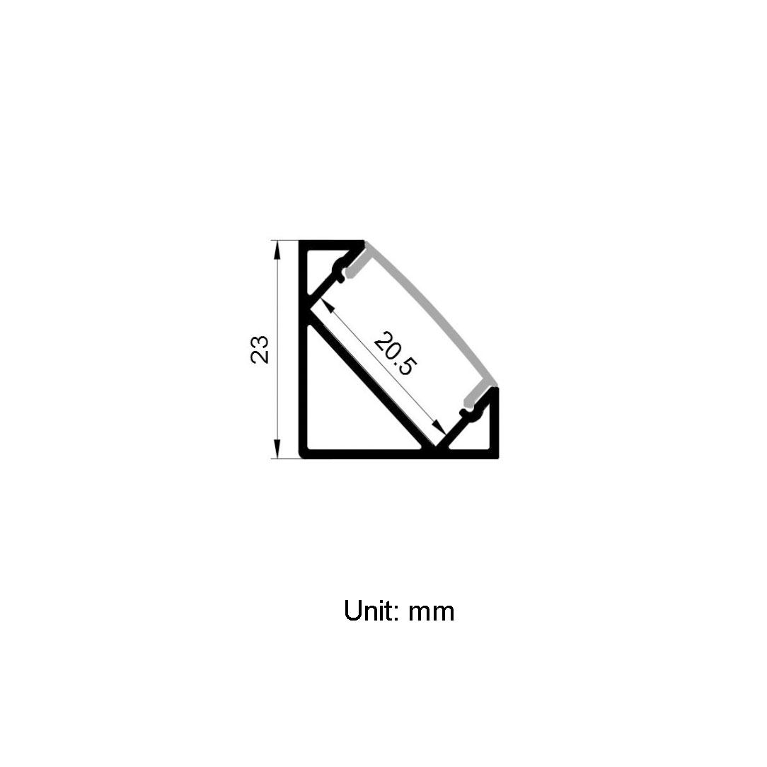 Corner Series LED Aluminum Profile For 20mm Double Row LED Strip Lighting Corner Series LED Aluminum Profile For 20mm Double Row LED Strip Lighting